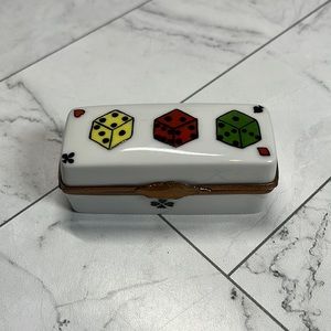 Limoges Box Pient Main France Genuine Authentic Trinket Box - Box of Dice